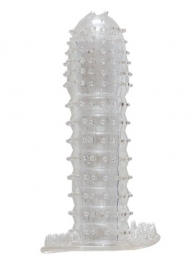 Гелевая прозрачная насадка c шипами - 12 см. - Toyfa Basic - в Якутске купить с доставкой