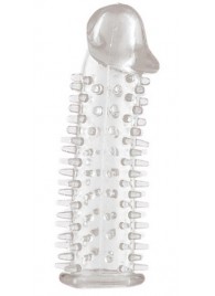 Прозрачная насадка на половой член с закрытой головкой и шипами - 12,5 см. - Toyfa Basic - в Якутске купить с доставкой