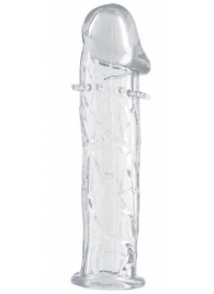 Гладкая прозрачная насадка с усиками под головкой - 12,5 см. - Toyfa Basic - в Якутске купить с доставкой