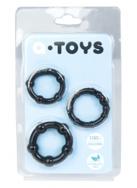 Набор из 3 чёрных эрекционных колец A-toys - A-toys - в Якутске купить с доставкой