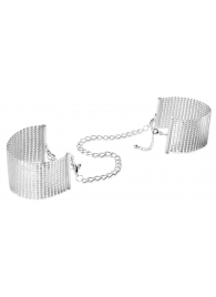 Серебристые наручники-браслеты Desir Metallique Handcuffs - Bijoux Indiscrets - купить с доставкой в Якутске