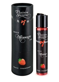 Массажное масло с ароматом клубники Huile de Massage Gourmande Fraise des Bois - 59 мл. - Plaisir Secret - купить с доставкой в Якутске