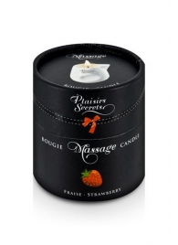 Массажная свеча с ароматом клубники Bougie de Massage Gourmande Fraise - 80 мл. - Plaisir Secret - купить с доставкой в Якутске