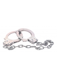 Наручники из металла с длинной цепочкой CHROME HANDCUFFS METAL HANDCUFFS W. KEY - NMC - купить с доставкой в Якутске