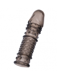 Дымчатая закрытая насадка ToyFa XLover с чешуйками и пупырышками - 13,5 см. - ToyFa - в Якутске купить с доставкой