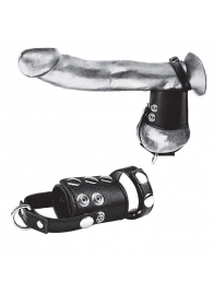 Кольцо на член и мошонку Cock Ring With 2  Ball Stretcher And Optional Weight Ring - BlueLine - в Якутске купить с доставкой