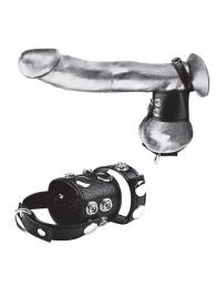 Утяжка на пенис и мошонку Cock Ring With 1.5  Ball Stretcher And Optional Weight Ring - BlueLine - купить с доставкой в Якутске