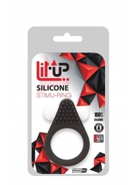 Чёрное эрекционное кольцо LIT-UP SILICONE STIMU RING 1 BLACK - Dream Toys - в Якутске купить с доставкой