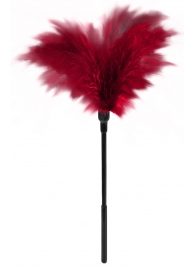 Пластиковая метелочка с красными пёрышками Small Feather Tickler - 32 см. - Blush Novelties - купить с доставкой в Якутске