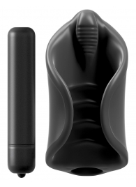 Чёрный мастурбатор Vibrating Silicone Stimulator с вибрацией - Pipedream - в Якутске купить с доставкой