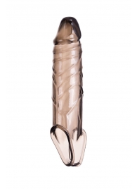 Дымчатая фаллическая насадка с подхватом и закрытой головкой - 16,2 см. - ToyFa - в Якутске купить с доставкой