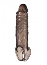 Дымчатая фаллическая насадка с подхватом и закрытой головкой - 16,2 см. - ToyFa - в Якутске купить с доставкой