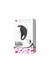 Чёрное эрекционное кольцо с вибрацией Rabbit Vibrator - Baile - в Якутске купить с доставкой
