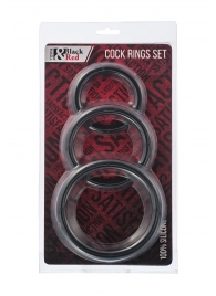 Набор из 3 чёрных эрекционных колец - ToyFa - в Якутске купить с доставкой