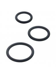 Набор из 3 чёрных эрекционных колец - ToyFa - в Якутске купить с доставкой