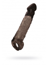 Чёрная насадка на пенис Tс подхватом - 19,5 см. - ToyFa - в Якутске купить с доставкой