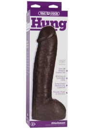 Большая насадка для трусиков Vac-U-Lock Realistic Hung - 31,7 см. - Doc Johnson - купить с доставкой в Якутске