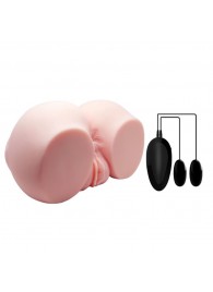 Телесный мастурбатор с двумя любовными тоннелями и вибрацией - Baile - в Якутске купить с доставкой