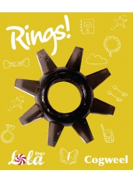 Чёрное эрекционное кольцо Rings Cogweel - Lola Games - в Якутске купить с доставкой