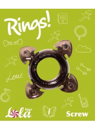 Чёрное эрекционное кольцо Rings Screw - Lola Games - в Якутске купить с доставкой