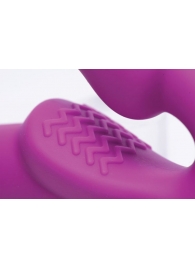 Ярко-розовый безремневой вибрострапон Evoke Vibrating Strapless Silicone Strap-on Dildo - XR Brands - купить с доставкой в Якутске