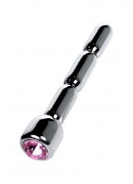 Серебристый уретральный плаг со стразом - 7 см. - ToyFa - купить с доставкой в Якутске