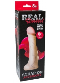 Реалистичная насадка с мошонкой REAL Standard - 18 см. - LOVETOY (А-Полимер) - купить с доставкой в Якутске