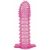 Гелевая розовая насадка с шипами - 12 см. - Toyfa Basic - в Якутске купить с доставкой