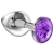 Малая серебристая анальная пробка Diamond Purple Sparkle Small с фиолетовым кристаллом - 7 см. - Lola Games - купить с доставкой в Якутске