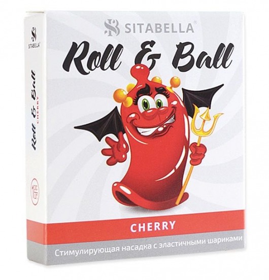 Стимулирующий презерватив-насадка Roll   Ball Cherry - Sitabella - купить с доставкой в Якутске