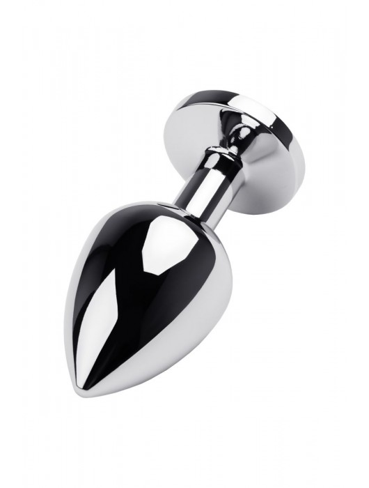 Серебристая коническая анальная пробка с красным кристаллом - 8 см. - ToyFa - купить с доставкой в Якутске