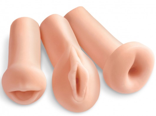 Комплект из 3 мастурбаторов All 3 Holes: вагина, анус, ротик - Pipedream - в Якутске купить с доставкой