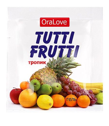 Пробник гель-смазки Tutti-frutti со вкусом тропических фруктов - 4 гр. - Биоритм - купить с доставкой в Якутске