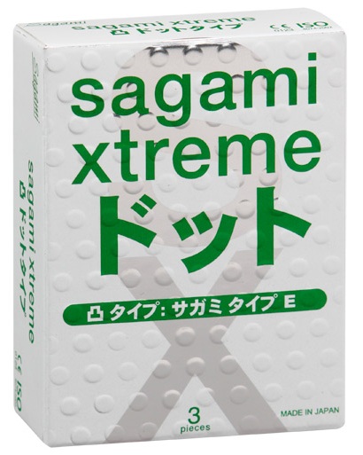 Презервативы Sagami Xtreme SUPER DOTS с точками - 3 шт. - Sagami - купить с доставкой в Якутске