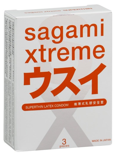 Ультратонкие презервативы Sagami Xtreme SUPERTHIN - 3 шт. - Sagami - купить с доставкой в Якутске