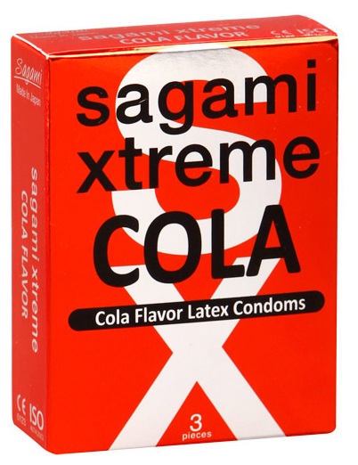 Ароматизированные презервативы Sagami Xtreme COLA - 3 шт. - Sagami - купить с доставкой в Якутске