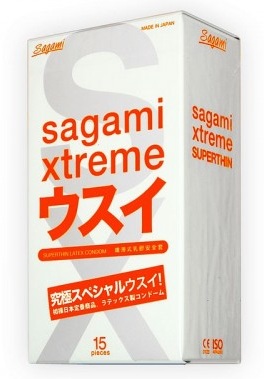 Ультратонкие презервативы Sagami Xtreme SUPERTHIN - 15 шт. - Sagami - купить с доставкой в Якутске