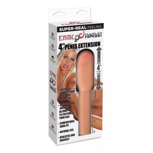 Телесная насадка для увеличения члена - 20 см. - Erotic Fantasy - в Якутске купить с доставкой
