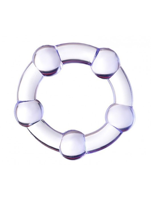 Фиолетовое эрекционное кольцо на пенис с бусинами - Штучки-дрючки - в Якутске купить с доставкой