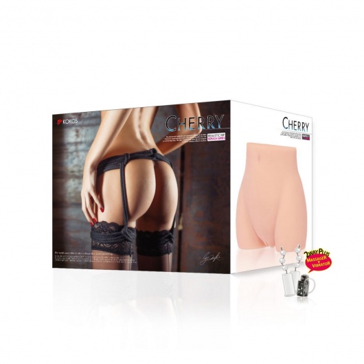 Мастурбатор-полуторс Cherry с вибрацией и двумя любовными тоннелями - KOKOS - в Якутске купить с доставкой