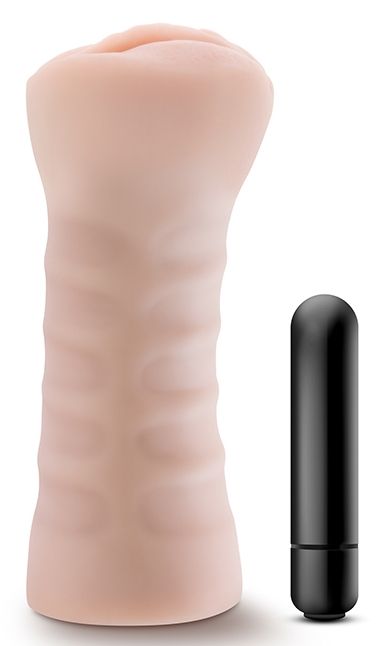 Телесный мастурбатор-вагина с вибропулей Ashley - Blush Novelties - в Якутске купить с доставкой