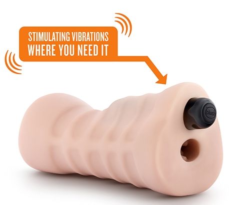 Телесный мастурбатор-вагина с вибропулей Ashley - Blush Novelties - в Якутске купить с доставкой