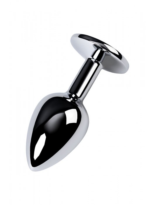 Серебристая конусовидная анальная пробка с фиолетовым кристаллом - 7 см. - ToyFa - купить с доставкой в Якутске