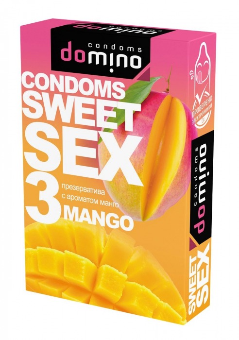 Презервативы для орального секса DOMINO Sweet Sex с ароматом манго - 3 шт. - Domino - купить с доставкой в Якутске