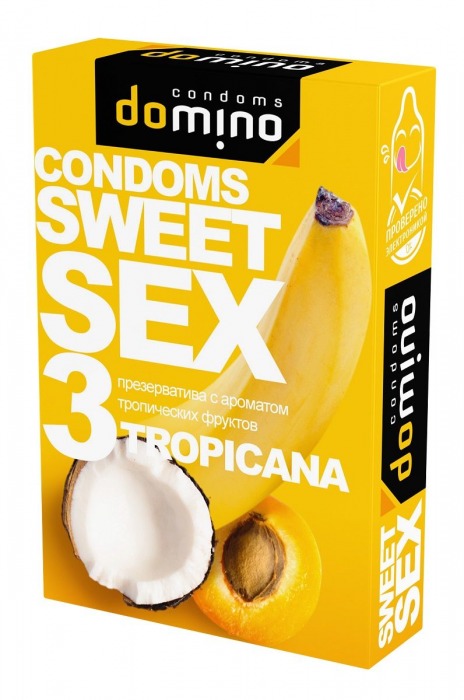 Презервативы для орального секса DOMINO Sweet Sex с ароматом тропических фруктов - 3 шт. - Domino - купить с доставкой в Якутске