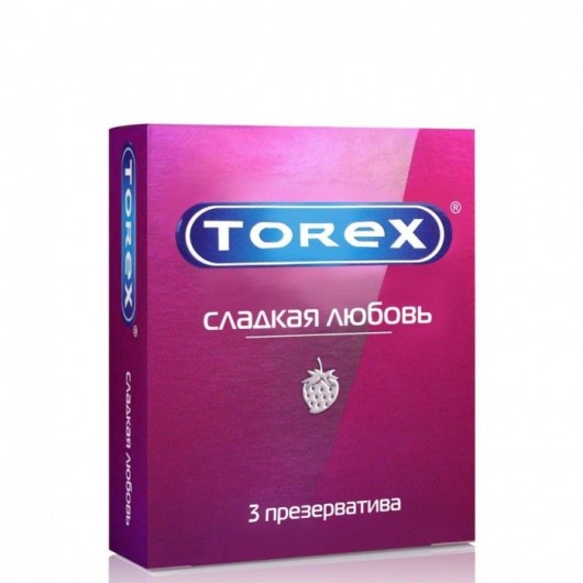 Презервативы Torex  Сладкая любовь  с ароматом клубники - 3 шт. - Torex - купить с доставкой в Якутске