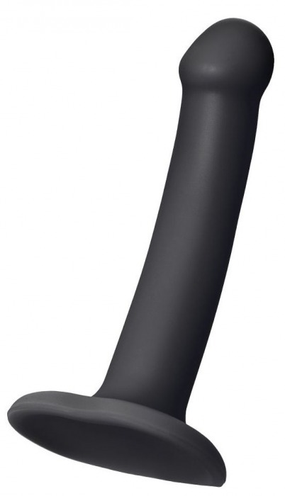 Черный фаллос на присоске Silicone Bendable Dildo S - 17 см. - Strap-on-me - купить с доставкой в Якутске