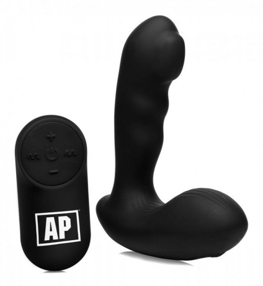 Черный стимулятор простаты Alpha-Pro 7X P-Milker Silicone Prostate Stimulator with Milking Bead - XR Brands - в Якутске купить с доставкой