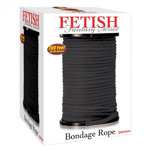 Черная веревка для связывания Bondage Rope - 60,9 м. - Pipedream - купить с доставкой в Якутске