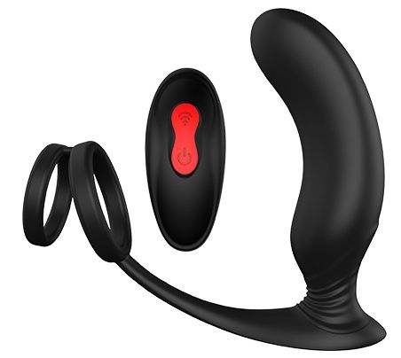 Черный массажер простаты REMOTE P-PLEASER - Dream Toys - в Якутске купить с доставкой